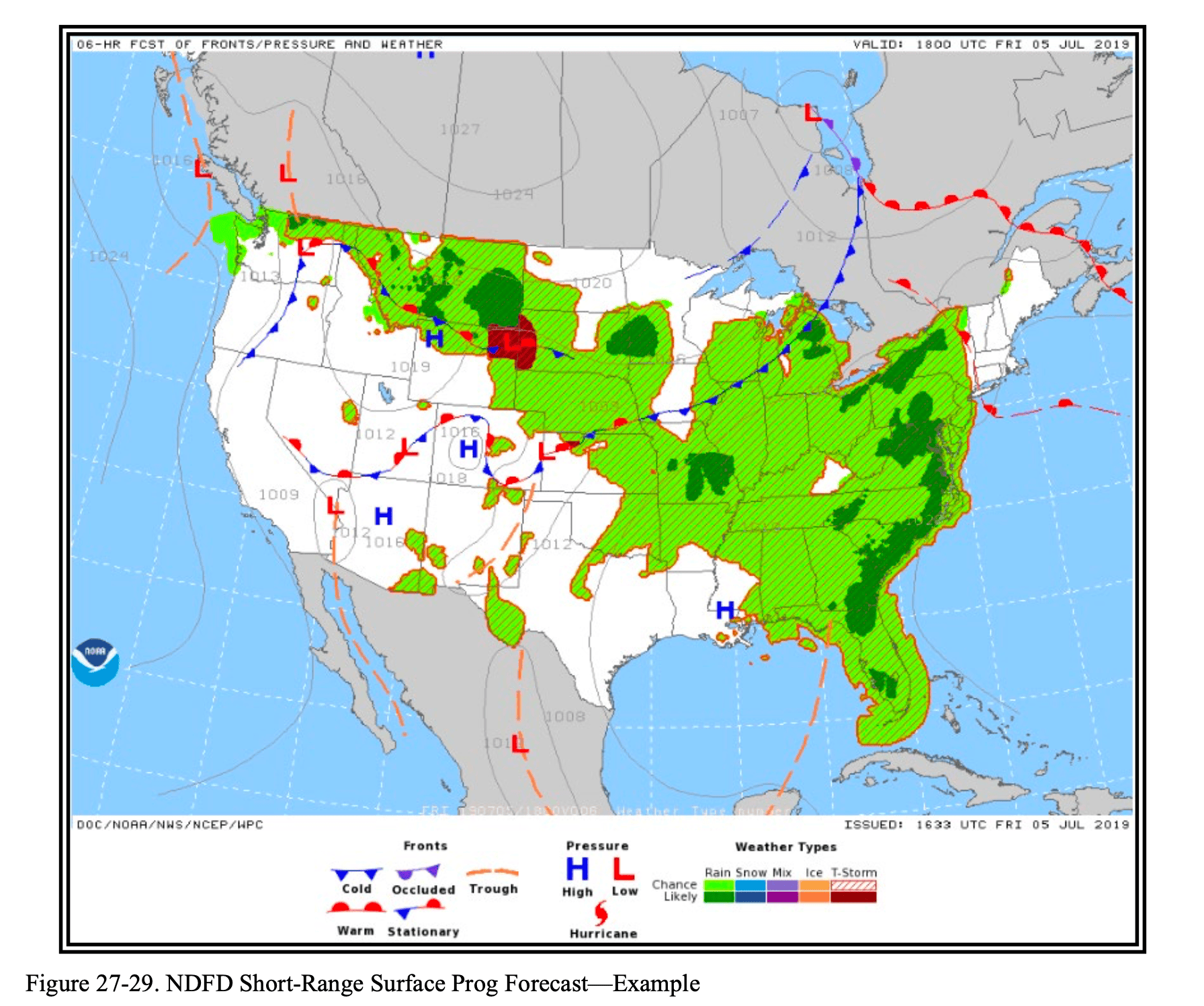 Sample of a Short Range Prog Chart