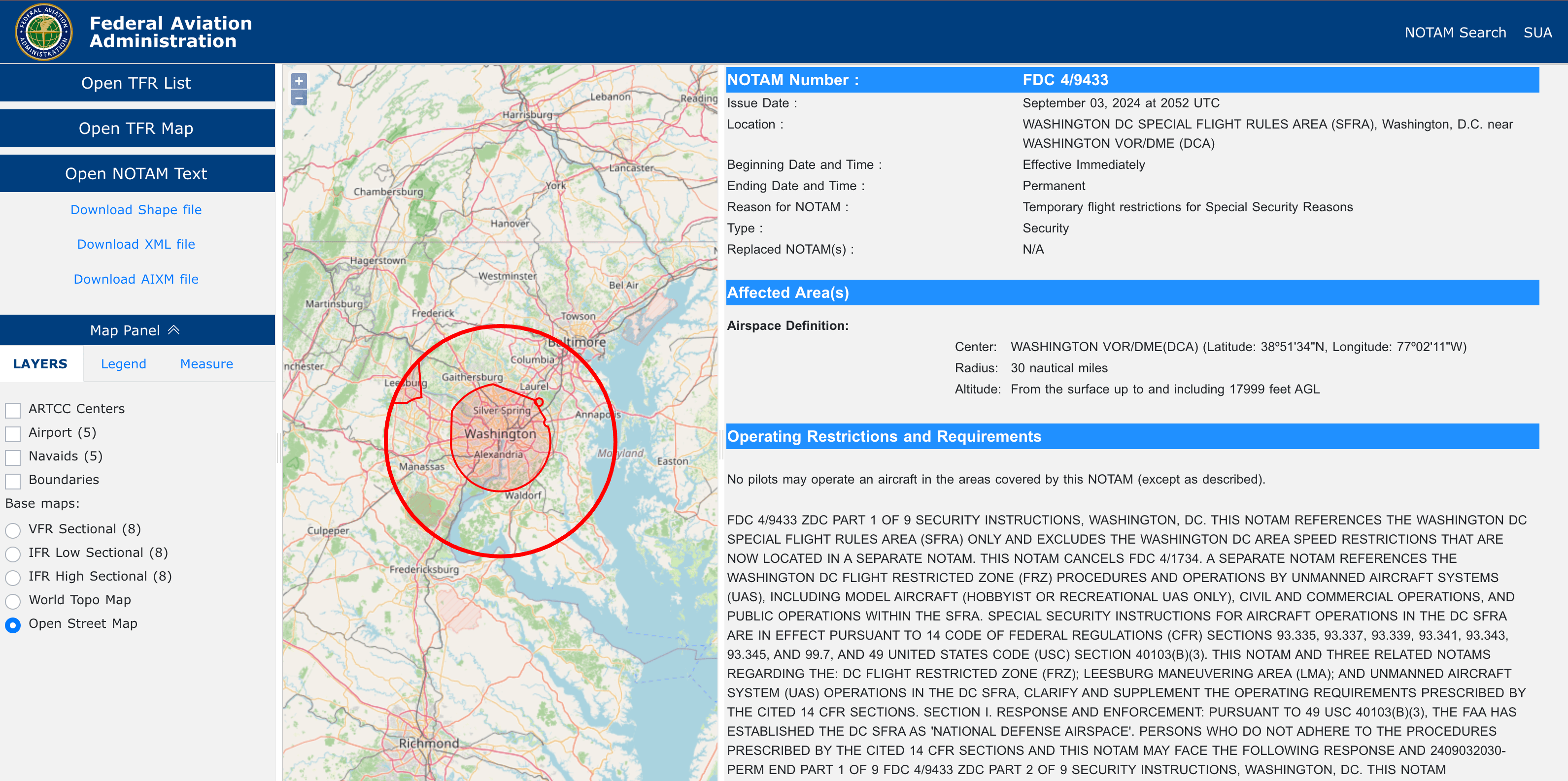 TFR Areas